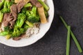 Beef NÃ¢â¬â¢ Broccoli Stir Fry above shot Royalty Free Stock Photo